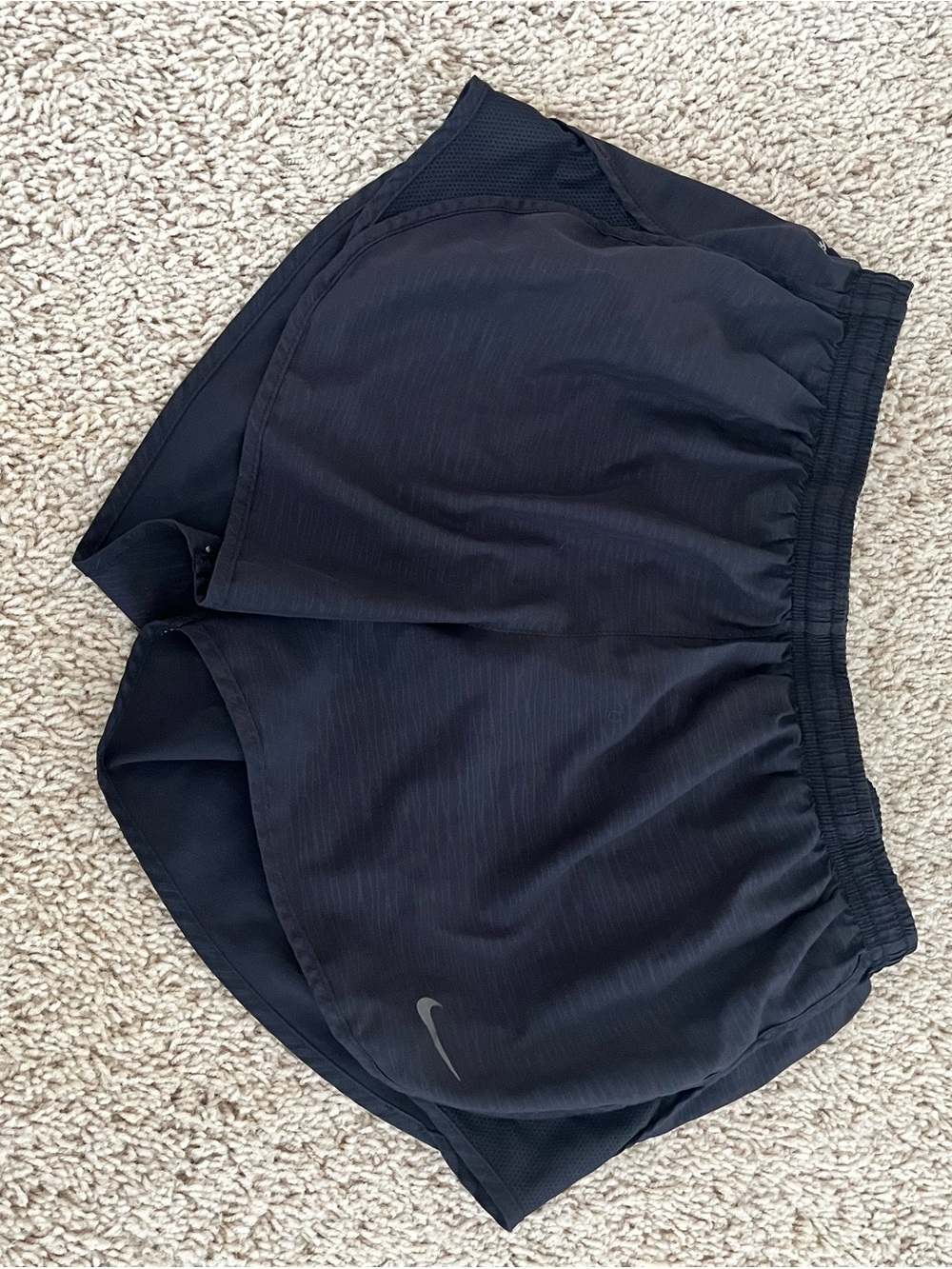 Nike Black Athletic Running Shorts with Reflective Swoosh